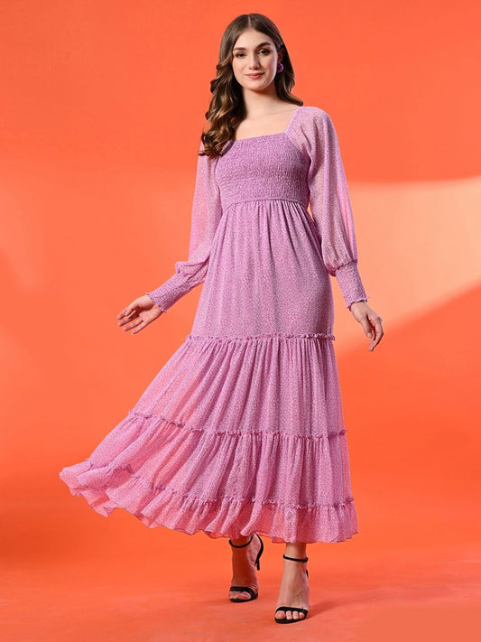 Polka Dot Print Maxi Dress