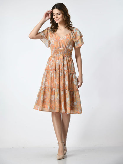 Women Floral Printed Fit & Flare Dress