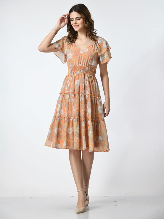 Women Floral Printed Fit & Flare Dress