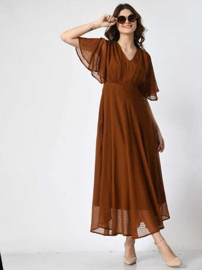Women Self Design Maxi Dress