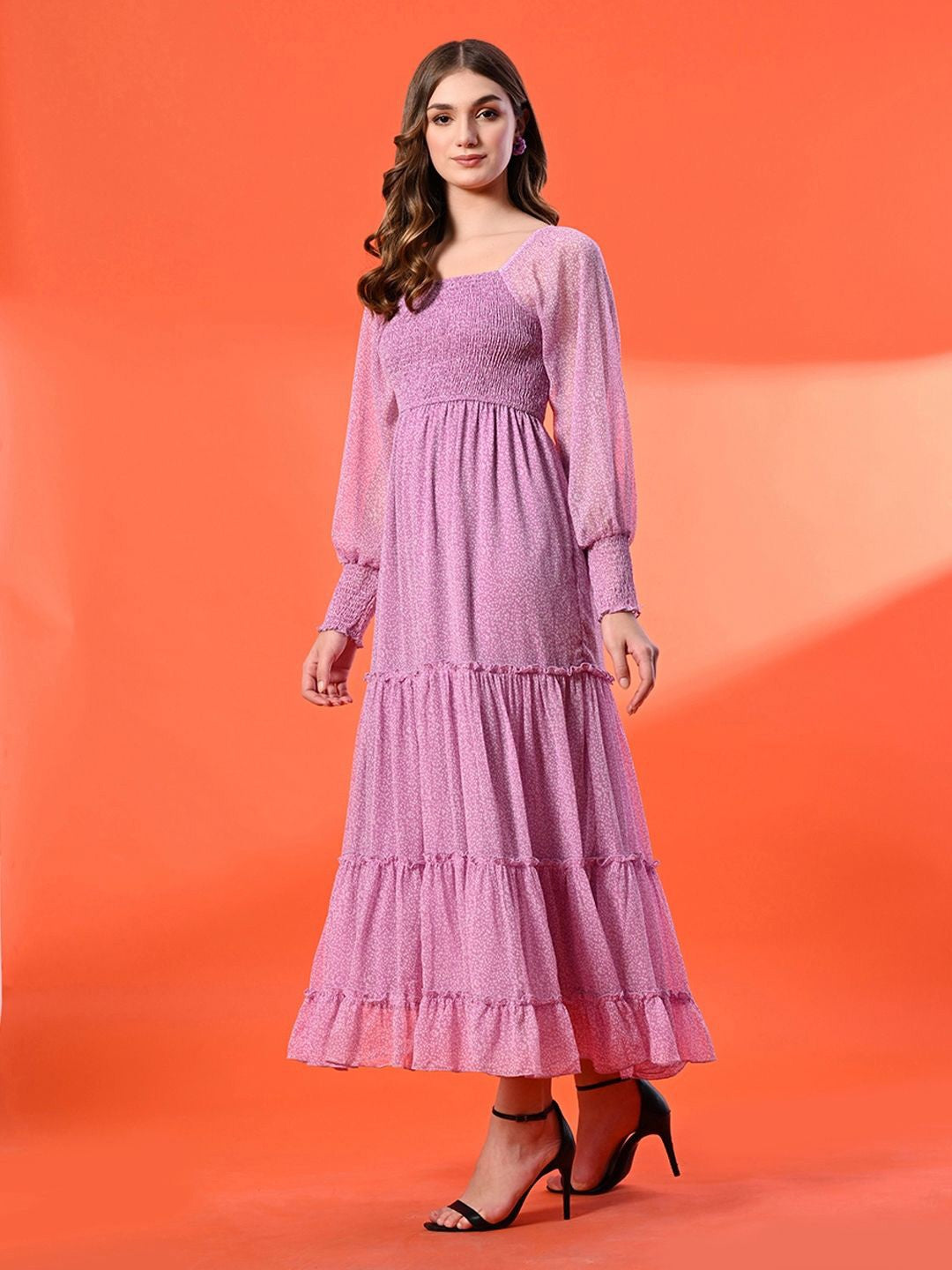 Polka Dot Print Maxi Dress