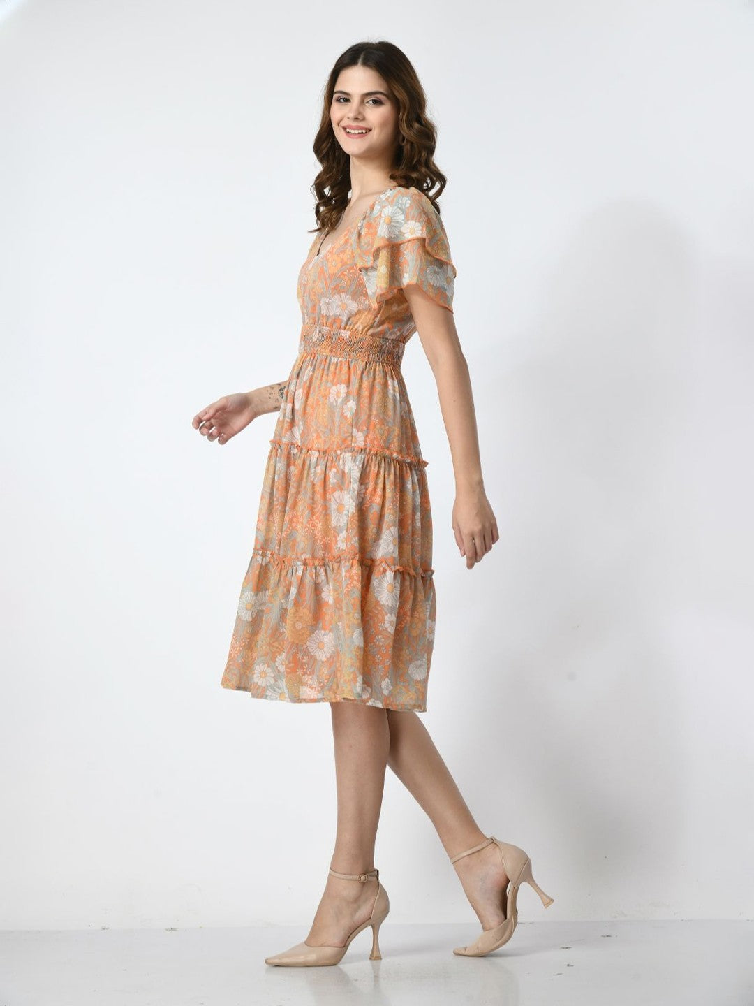 Women Floral Printed Fit & Flare Dress