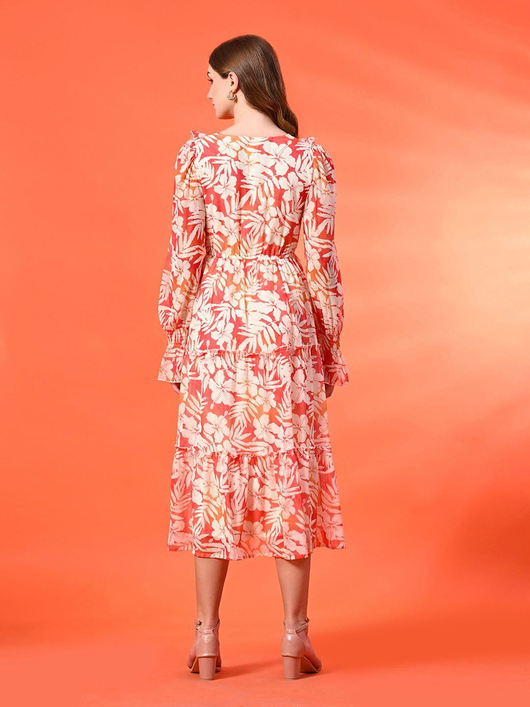 Floral Print A-Line Maxi Dress