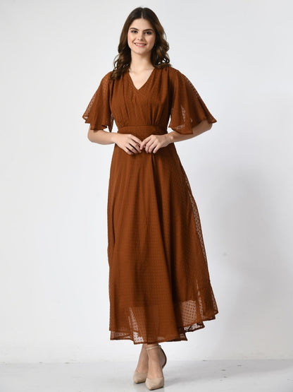 Women Self Design Maxi Dress