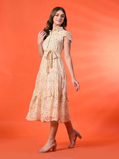 Floral Print Shirt Maxi Dress