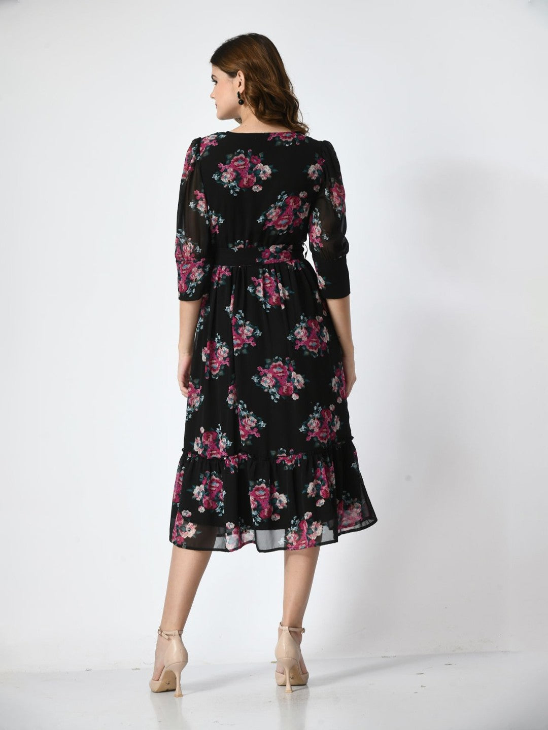 Floral Printed Fit & Flare Dress