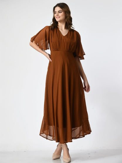 Women Self Design Maxi Dress