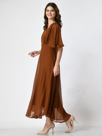 Women Self Design Maxi Dress