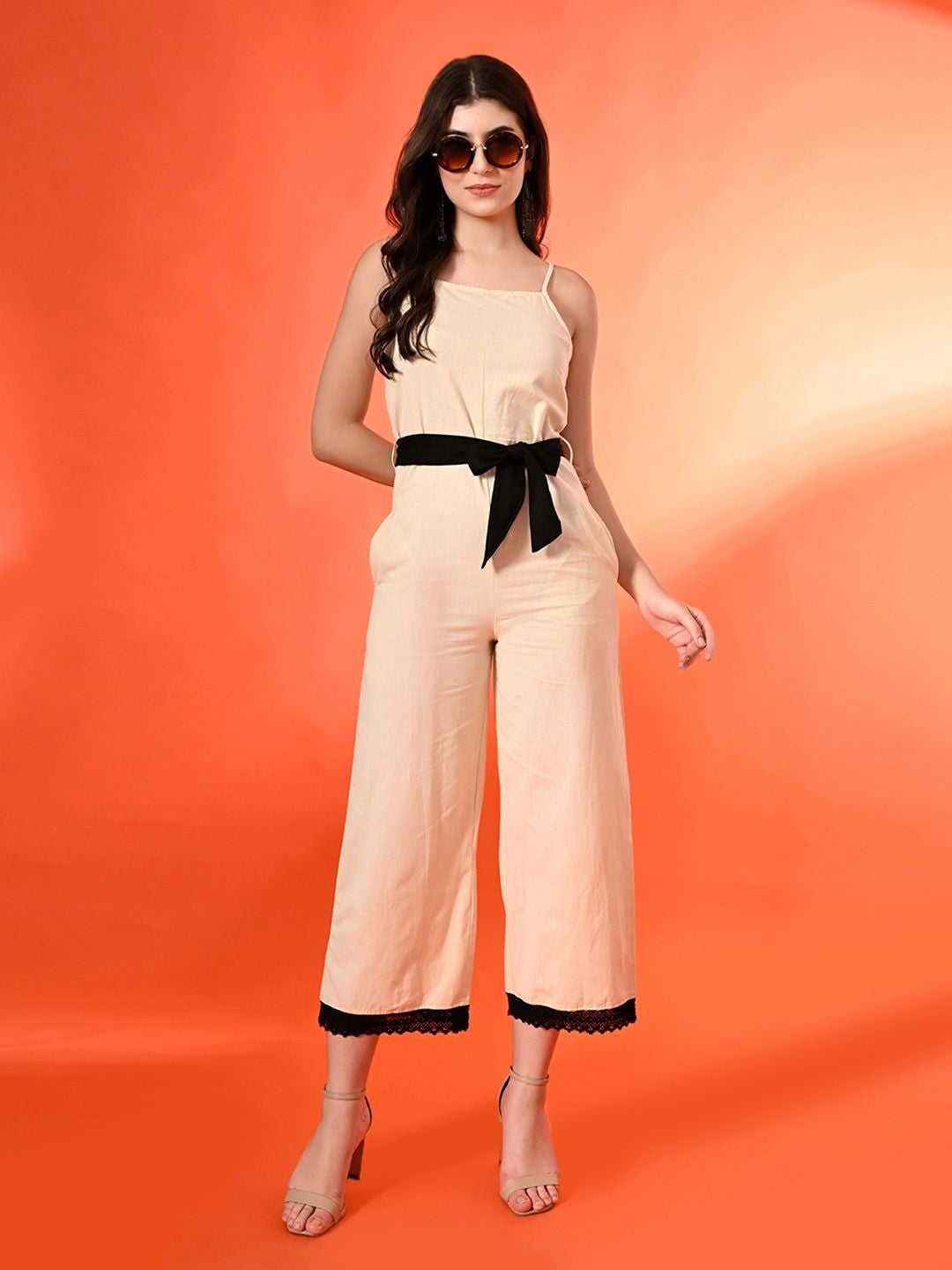 Women Shoulder Straps Basic Jumpsuit