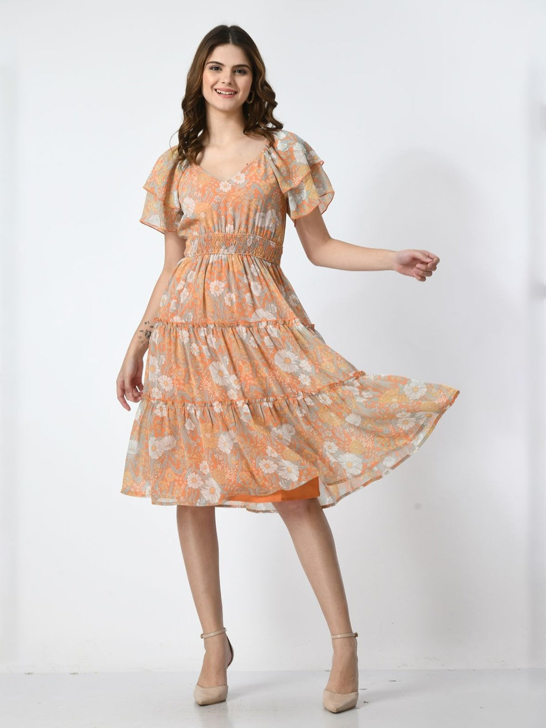 Women Floral Printed Fit & Flare Dress