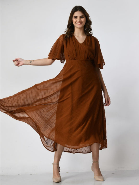 Women Self Design Maxi Dress