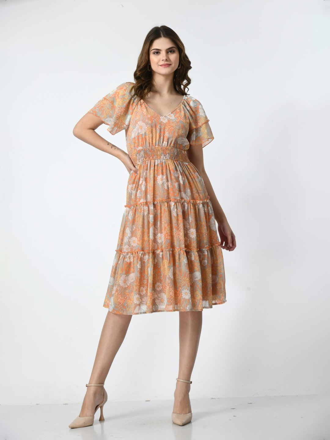 Women Floral Printed Fit & Flare Dress