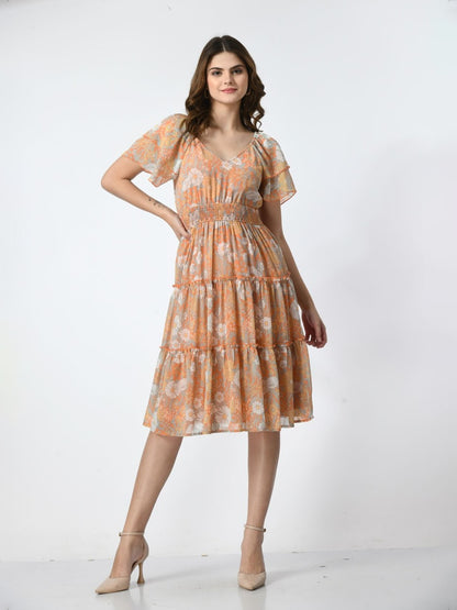 Women Floral Printed Fit & Flare Dress