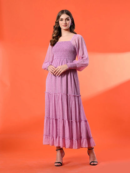 Polka Dot Print Maxi Dress