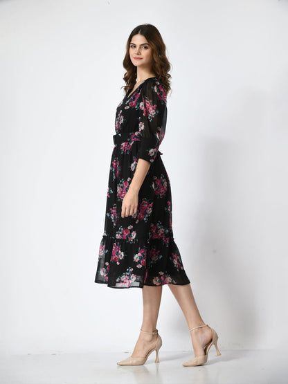 Floral Printed Fit & Flare Dress